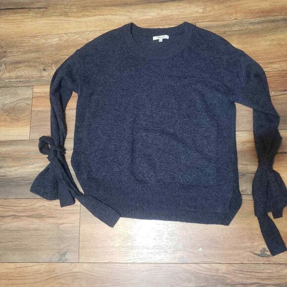 Madewell Tie-Cuff Pullover Sweater Navy Womans size Small - Picture 9 of 10
